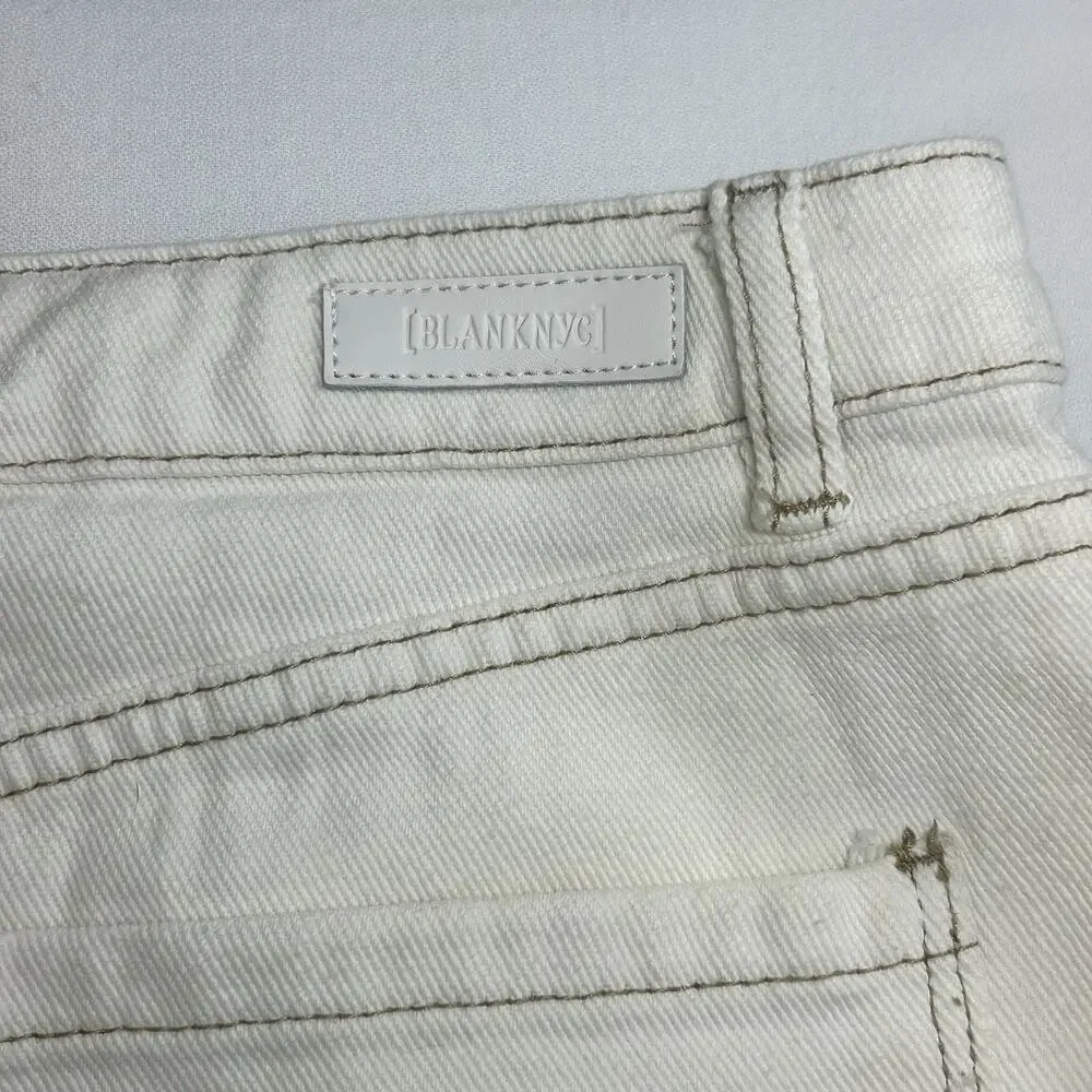 Blank NYC Off-White/Ekru Denim Maxi Skirt Front Slit Size 29